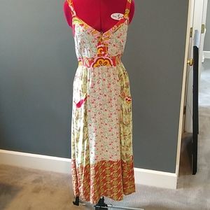 Matilda Jane green rayon print sundress, size m